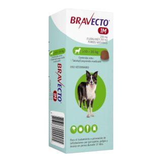 Bravecto 37 dias Antipulgas para Perros 10kg a 20kg Verde