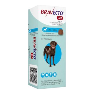 Bravecto 37 dias Antipulgas para Perros 20kg a 40kg Azul