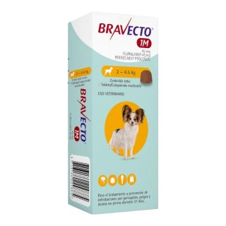 Bravecto 37 Dias Antipulgas Para Perros 2kg a 4.5kg Amarillo
