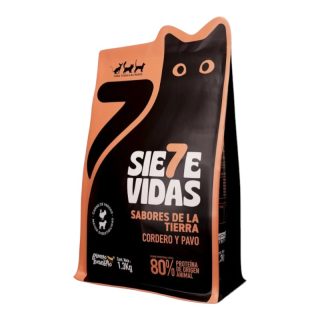 Siete Vidas Gatos Adultos Sabores de la Tierra Cordero y Pavo
