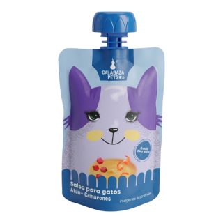 Calabaza Salsa para Gatos Atún y Camarones