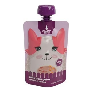 Calabaza Salsa para Gatos Ternera y Salmon