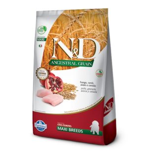 N&D Ancestral Grain Cachorros Razas Grandes Pollo y Granada Peso 10.1Kg