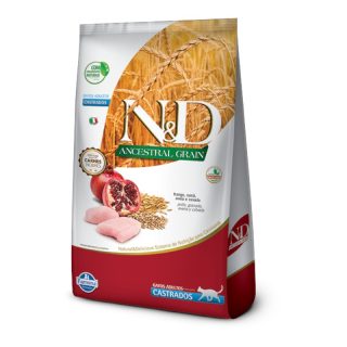 N&D Ancestral Grain Gatos Adultos Castrados Pollo y Granada