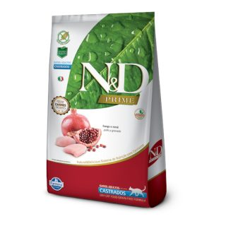 N&D Prime Gatos Adultos Castrados Pollo y Granada