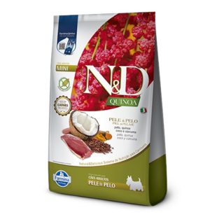 N&D Quinoa Adultos Razas Pequeñas Piel y Pelaje Pato Peso 2.5Kg