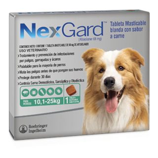 Nexgard Antipulgas para Perros 10kg a 25kg Verde