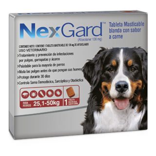 Nexgard Antipulgas para Perros 25kg a 50kg Rojo