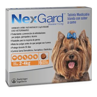 Nexgard Antipulgas para Perros 2kg a 4kg Naranja