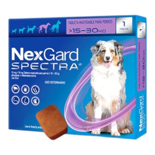 Nexgard Spectra Antipulgas y Desparasitante para Perros 15kg a 30kg Morado