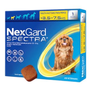 Nexgard Spectra Antipulgas y Desparasitante para Perros 3.5kg a 7.5kg Amarillo