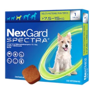 Nexgard Spectra Antipulgas y Desparasitante para Perros 7.5kg a 15kg Verde