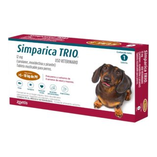 Simparica Trio Antipulgas para Perros de 5kg a 10kg x1 Tableta Caramelo